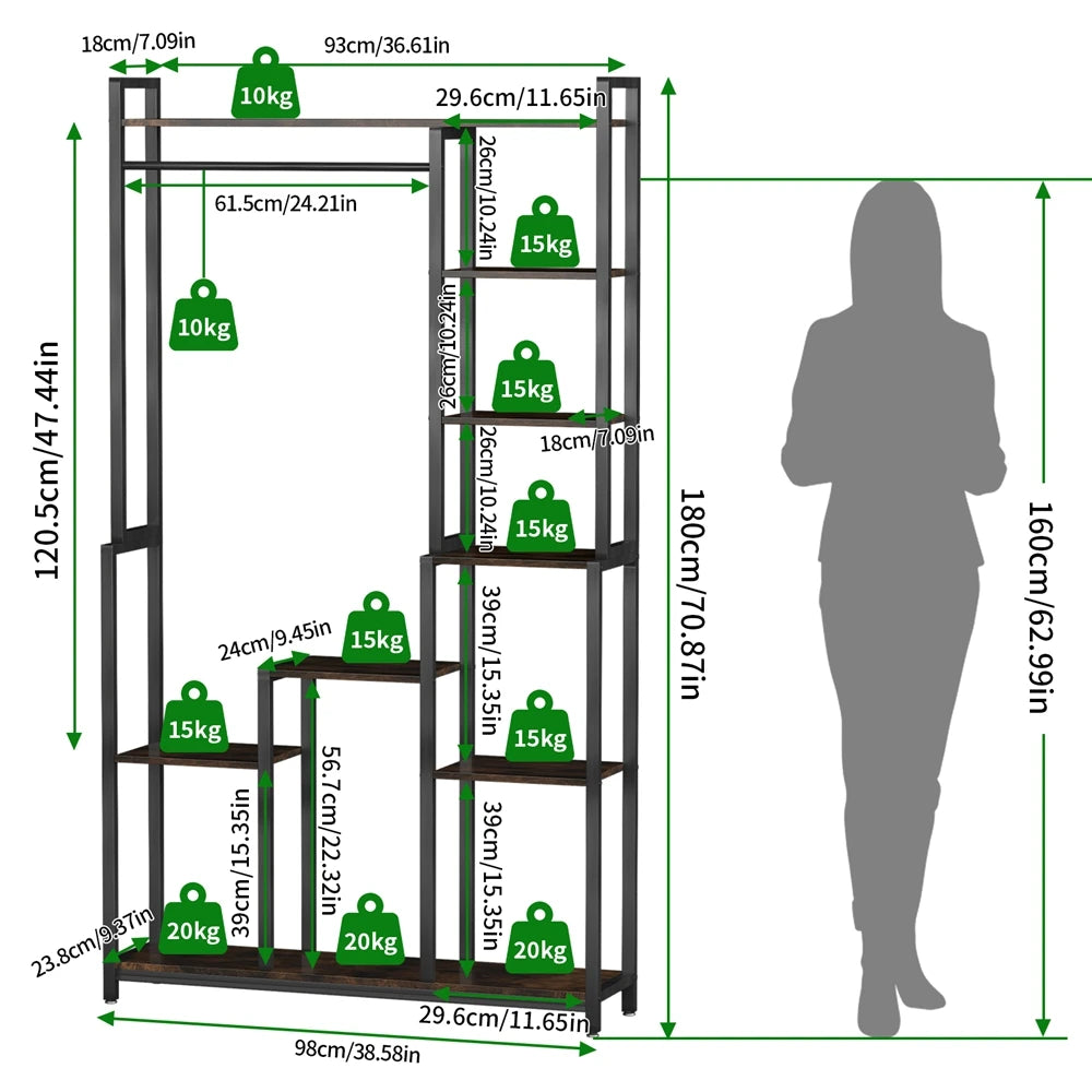 7 Tiered Tall Plant Stand Ladder Plant Rack Storage Shelf for Patio Garden Balcony Living Room