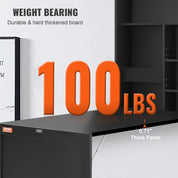 Space Saving Wall Mounted Folding Computer Desk with Storage