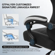 GTPLAYER Gaming Chair with Pocket Spring Cushion, Linkage Armrests and Footrest