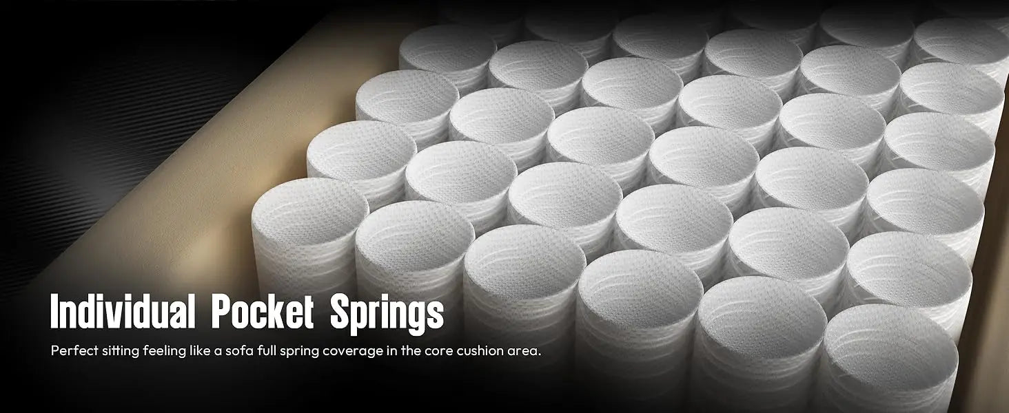 Dowinx Gaming Chair Fabric with Pocket Spring Cushion, High Back Ergonomic Computer Chair with Footrest for Adults