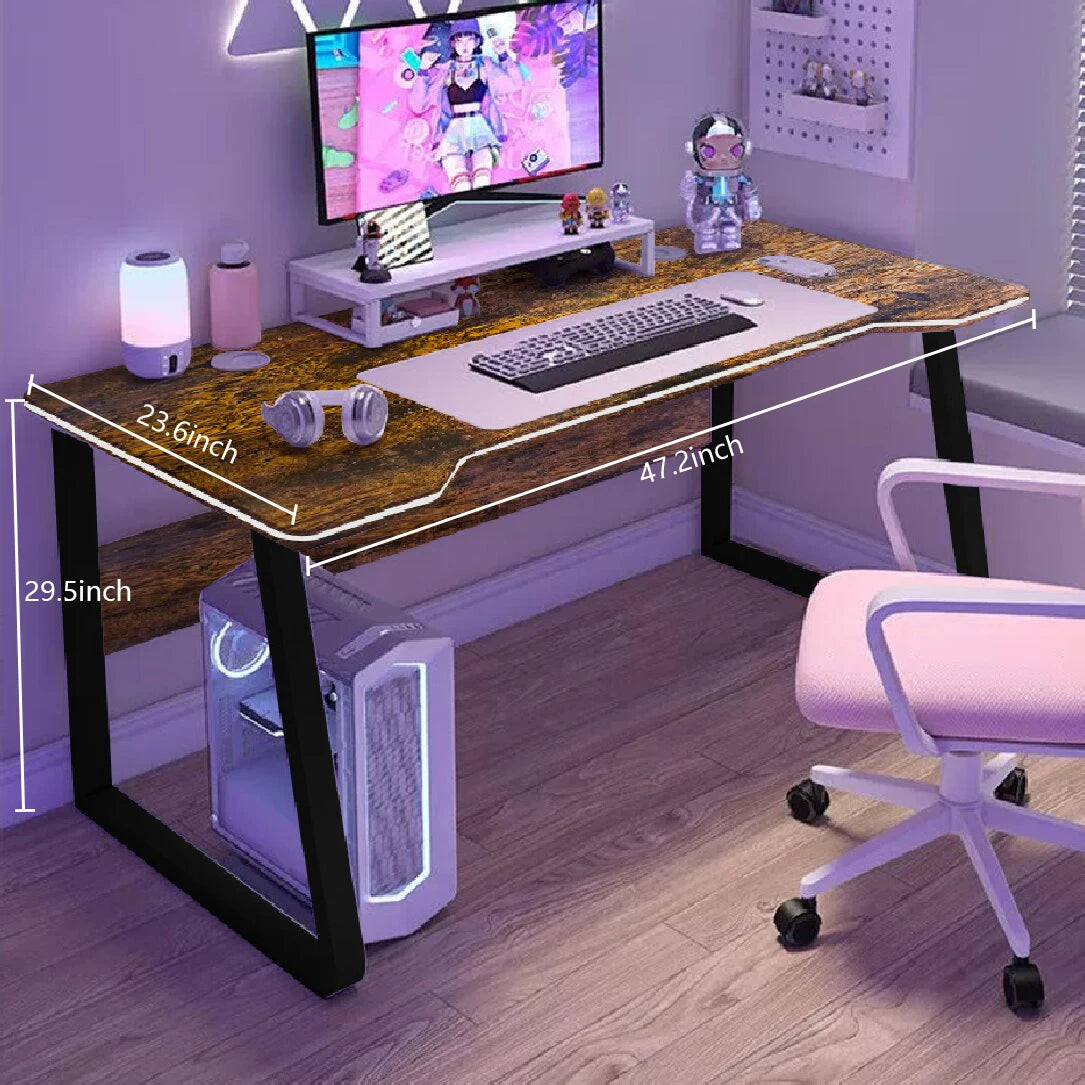 Gaming Desk Computer Writing Table Student Art Modren Simple Style PC Wood Suitable for Home, Office