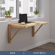 Solid wood wall folding table wall hanging computer table desk small apartment wall hanging dining table bedroom against the
