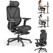 Ergonomic High Back Office Chair with Large Elastic Adaptive Lumbar Support