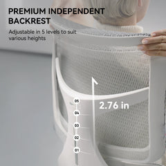 Office Chair with Dual Lumbar Support 5-Level Adjustable Backrest