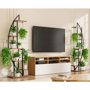 Half Moon Indoor Plant Stand with Grow Lights