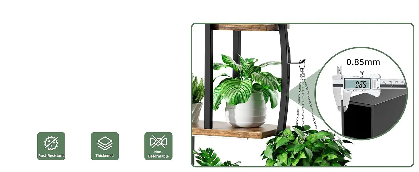 Half Moon Indoor Plant Stand with Grow Lights