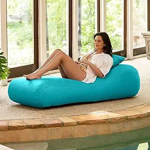 Arlo Outdoor Bean Bag Sun Lounger - Pool and Patio Chaise Recliner, Navy Blue