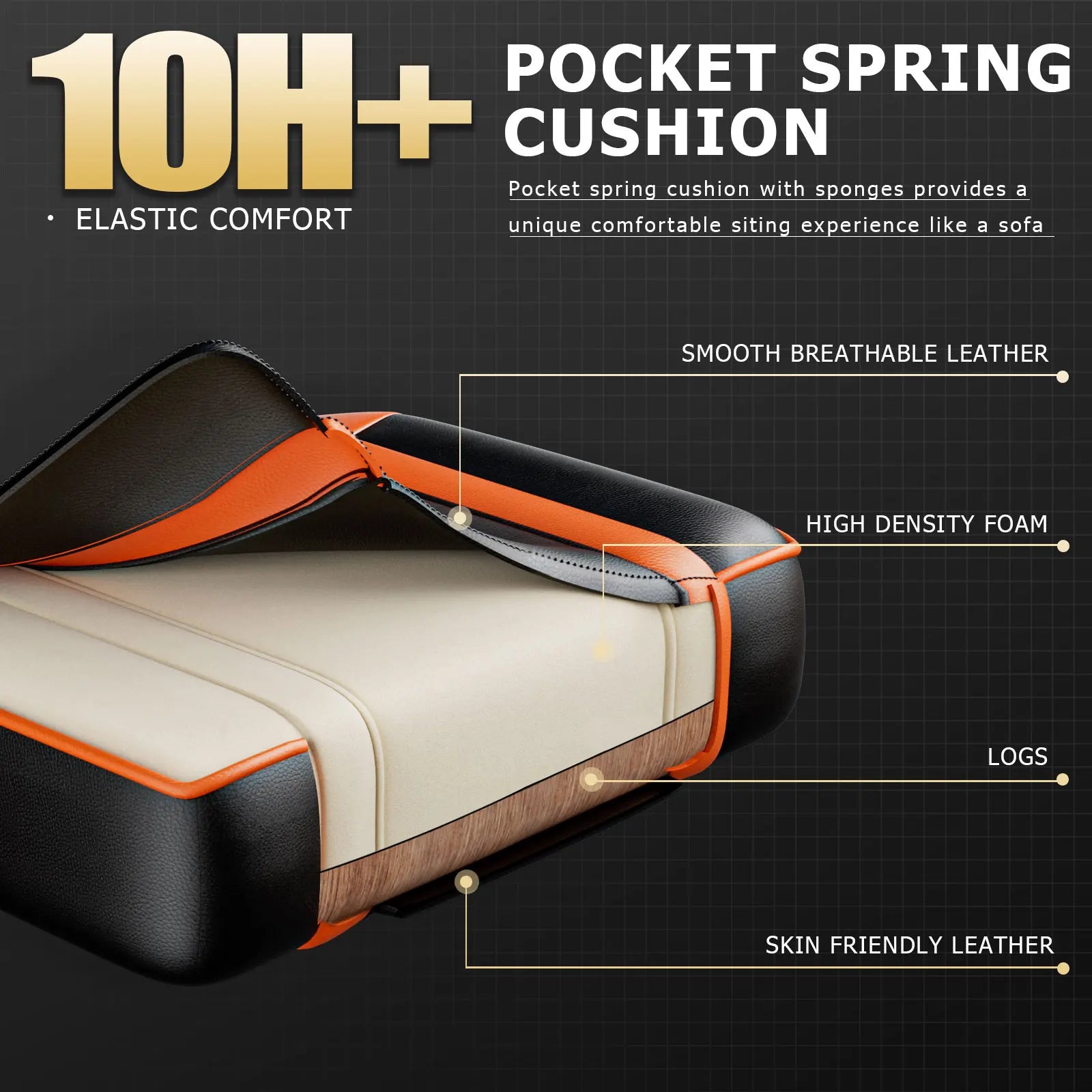 Ergonomic Video Game Chair with Footrest and Lumbar Support