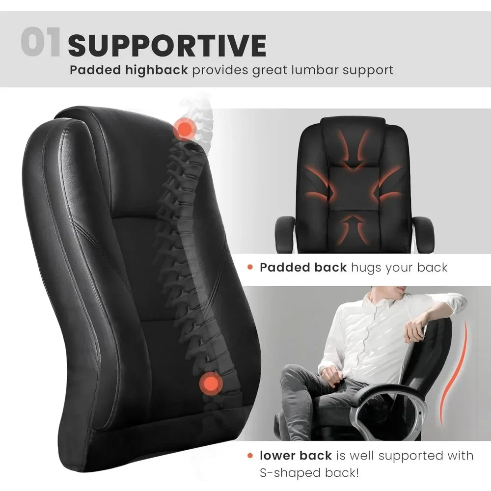 Ergonomic High Back Office Chair with Cushion Lumbar Support