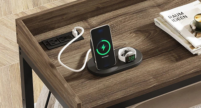 Height Adjustable Overbed Table with Wheels for Queen Size Bed