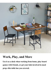 Vintage Folding Dining Table 63.2” – Space Saving Extendable Kitchen Table with 1.2” Thick Top for Small Dining Rooms & Apartments