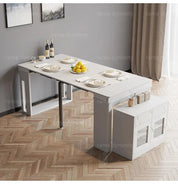 Modern Extendable Dining Table Rectangle Sideboard With Storage