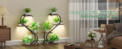 Indoor 4 Tiered Metal Plant Stand with Grow Light