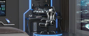 Gaming Chair w/ Massage Lumbar Support & Footrest
