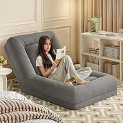 Bean Bag Chairs for Adults, High Density Sponge Bean Bag Sofa with Waist Support, Soft Lazy Floor Sofa for Living Room, Reading