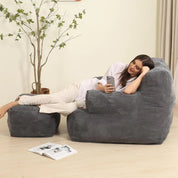 Bean Bag Sofas, Comfy Gaint Beans Bags Chair with Ottoman, Huge Beans Bags Armchair for Adults and Teens, Beans Bags Sofas