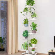 8-Tier Corner Plant Stand – Metal Flower Shelf for Indoor/Outdoor Planters, Vertical Display, and Storage