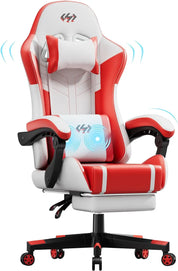 Ergonomic PU Leather Gaming Chair with 360° Swivel & Lumbar Massage