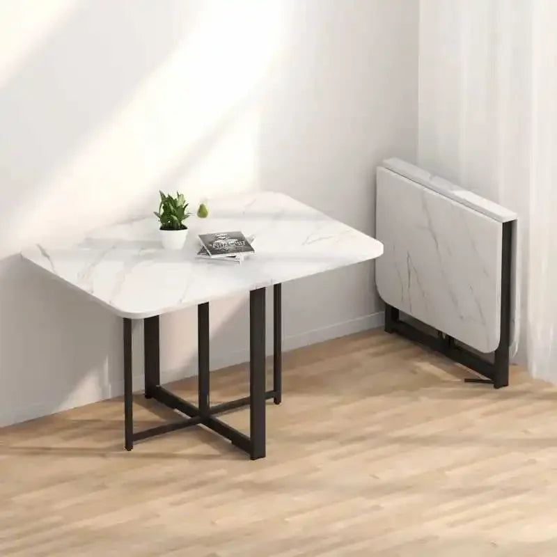 Foldable Modern Kitchen Retractable Rectangular Dining Table