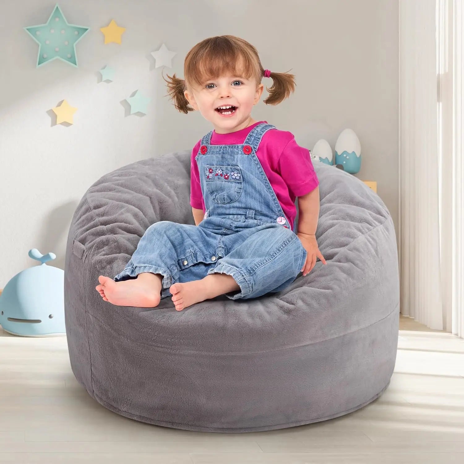 6ft Bean Bag Chairs for Adults Large Beanbag Chair with Plush Faux Fur Cover Big Bean Bag Chair for Living Room Bedroo