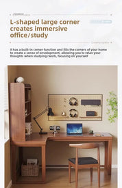 European Solid Wood Corner Computer Desks Home Desktop Computer Table L-shaped Long Writing Desks Double E-sports Gaming Table D