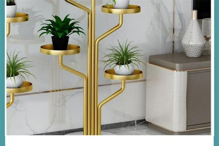 Eisen Indoor Balkon Blumenregale Wohnmöbel Bodentyp Blumentopf Ständer Wohnzimmer Mehrschichtiges Pflanzenregal S
