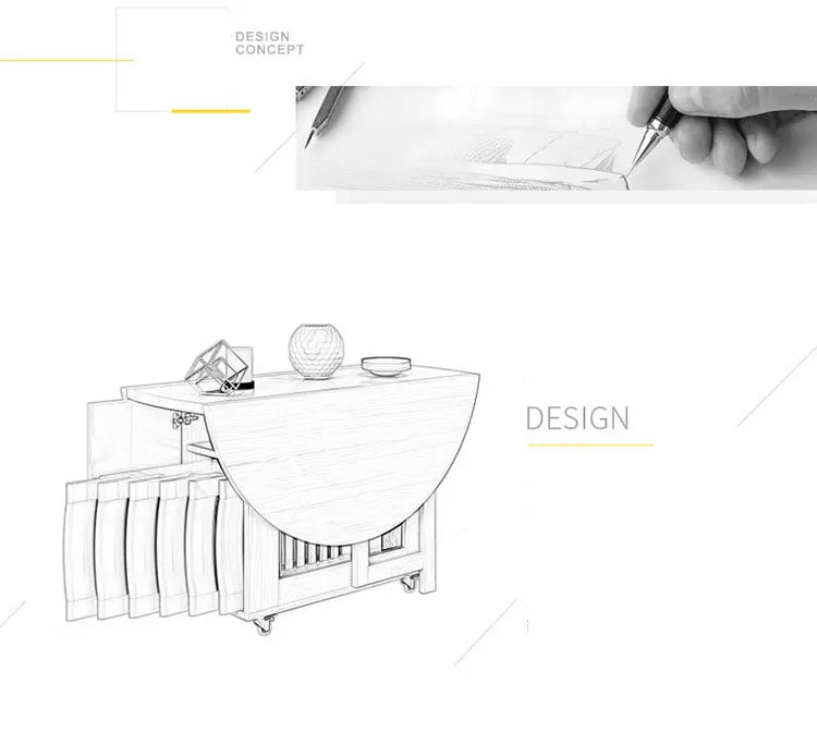 Fashion folding dining table furniture yemek masasi multifunctional round  dining table with 4 chairs