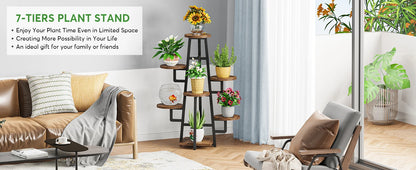 7 Tier Wooden Corner Plant Pots Holder