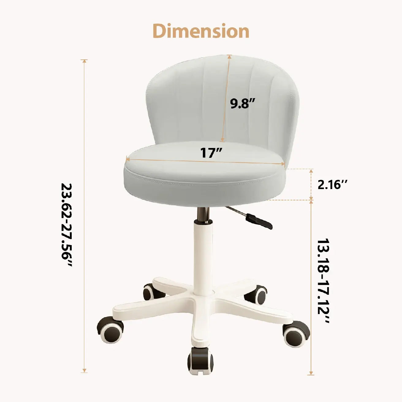 Small Round Rolling Armless Comfy Office Chair