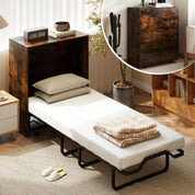 FurnishSpot™ Rolling Murphy Bed Cabinet with Mattress & Lockable Wheels