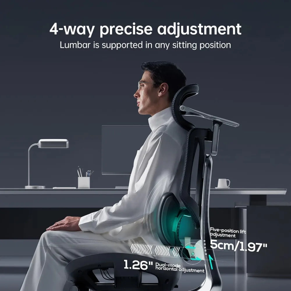 Big and Tall Ergonomic Office Chair with 3-Zone Dynamic Lumbar Support