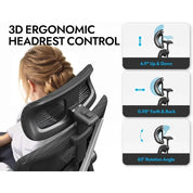 Ergonomic Mesh Office Chair w/ Lumbar Support, and Headrests
