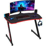 SpaceSmart Carbon Fiber Gaming Desk with Z-Frame – Compact Small Space Gaming Table & Modern Workstation