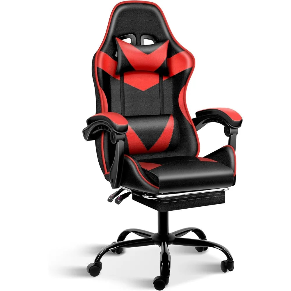 Ergonomic Racing Style Height Adjustable & 90°-135° Tilt Function Gaming Chair with Footrest