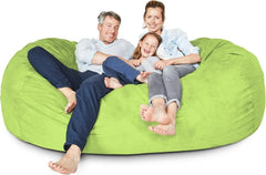 Luxurious Giant 7ft Bean Bag Chair with Microsuede Cover - Ultra Soft, Foam Filling, Washable XXL Bean Bag Sofa for Kids,