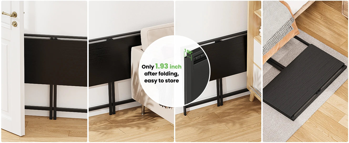 Small Foldable Computer Desk for Small Spaces, Space Saving Study Writing Office Desk Foldable Table for Home Office