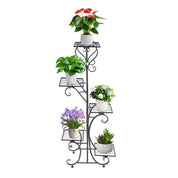 Upgraded 5-Tray Flower Stand | Floor Standing, Baking Paint, 19.689.8441.73in, Modern Style 5-Tier Plant Rack with Square Trays