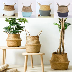 Straw Weaving Flower Plant Pot Basket - Natural and Charming Planter