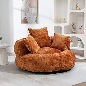Giant Bean Bag Chair with Foam Filler, Oversized Bean Bag Couch for Adults Teens, Comfy Floor Sofa Chair with 3 Pillows, Lazy Be