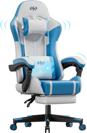 Ergonomic PU Leather Gaming Chair with 360° Swivel & Lumbar Massage