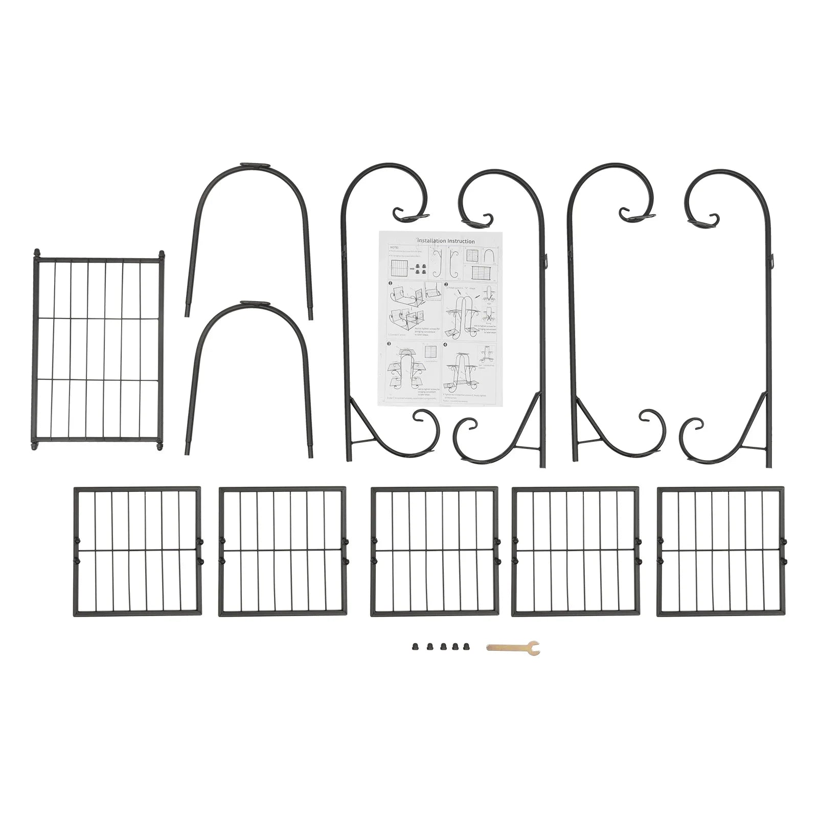 Modern Nordic Style Iron Square Plant Stand, 6-Tier Black Baking Lacquer Shelf, Holder for Plants Decor, Max Load 10kg per Tier