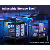 SpaceSmart Modern L-Shaped Computer Desk – Metal Frame Rectangular Corner Workstation for Home Office & Gaming