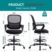 Ergonomic Mesh Backrest Office Desk Chair with Adjustable Height