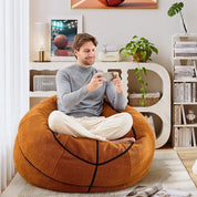 Sports Basketball Bean Bag Chair - Giant Bean Bag Chairs for Adults and Kids - Oversized Bean Bag Sofa Couch with Filler-Baske