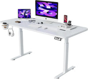 63x24inch Adjustable Desk Electric Standing Desk Sit Stand up Desk Height Adjustable Home Office Workstation White