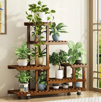6 Tier Wood Plant Stand for Indoor Outdoor Patio