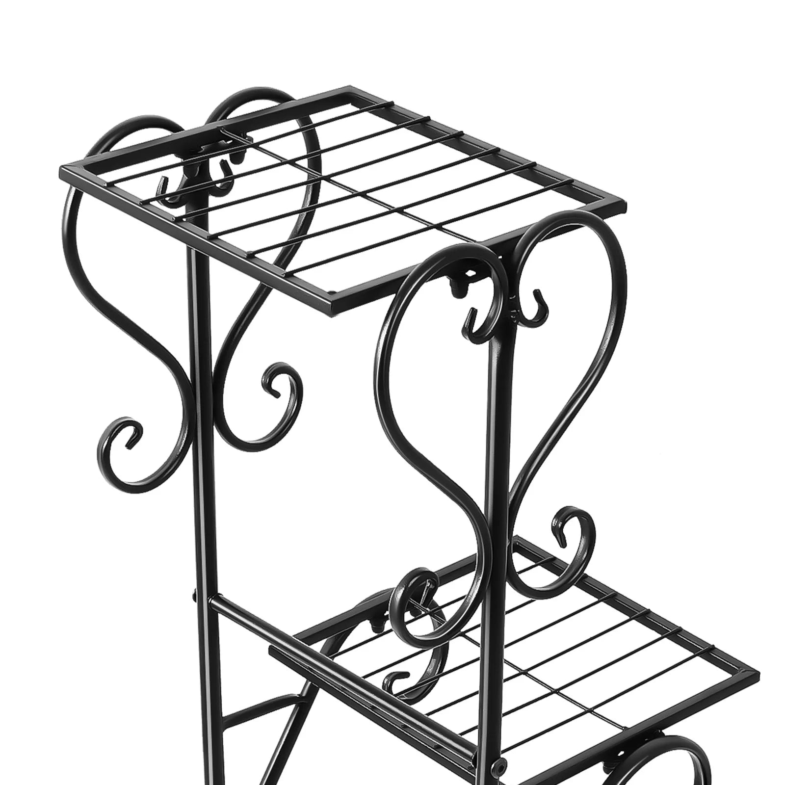 Upgraded 5-Tray Flower Stand | Floor Standing, Baking Paint, 19.689.8441.73in, Modern Style 5-Tier Plant Rack with Square Trays