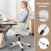 Ergonomic Office Chair Computer Desk Chairs with Flip-up Armrests and Lumbar Support, High Back Mesh Gaming Chairs Rolling Work