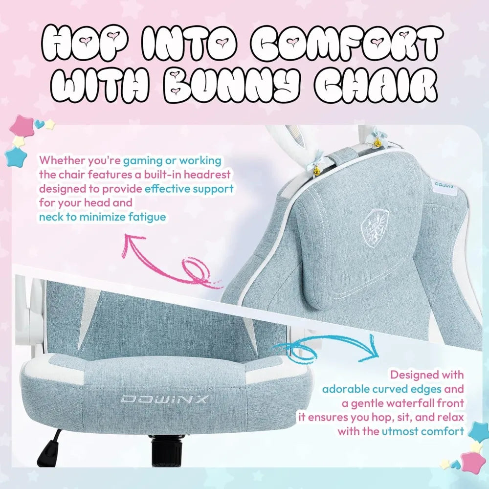 Ergonomic Gaming Chair with Removable Cute Bunny Ears