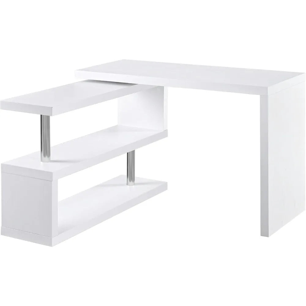 L Shaped Rotating Corner Computer Desk